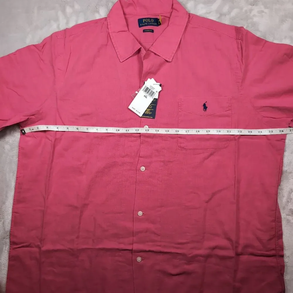 Polo Ralph Lauren Linen Blend Classic Fit Sport Shirt Mens XXL Red NWT NEW